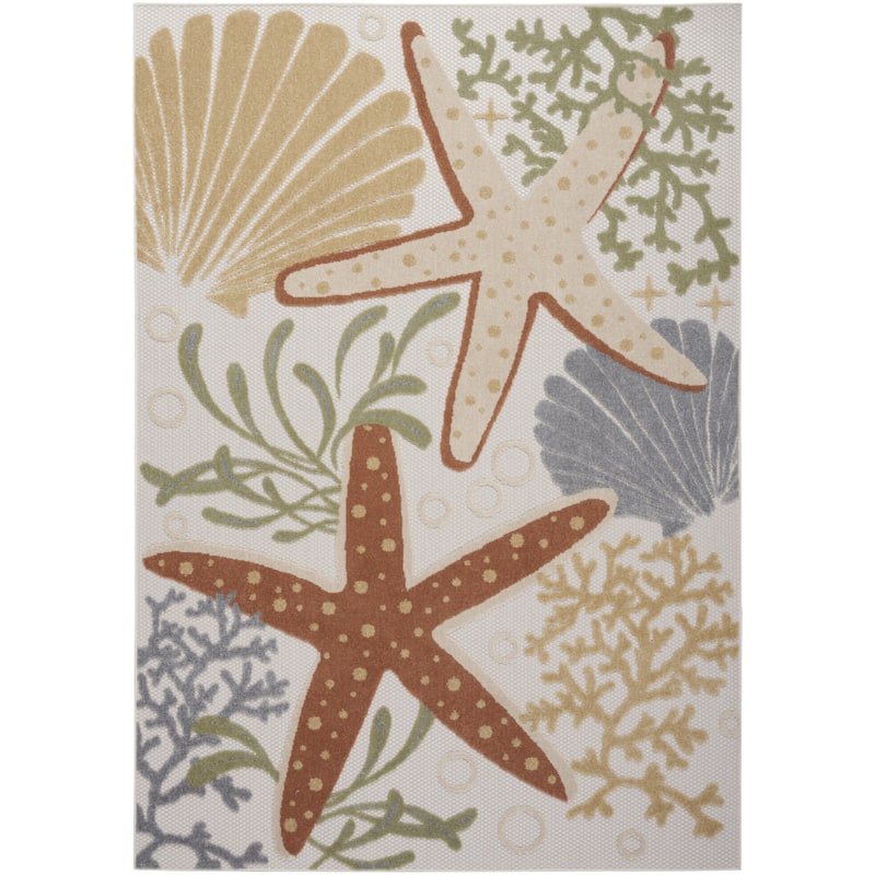 HomeRoots Contemporary Rectangle Outdoor Rug - 5' X 7'