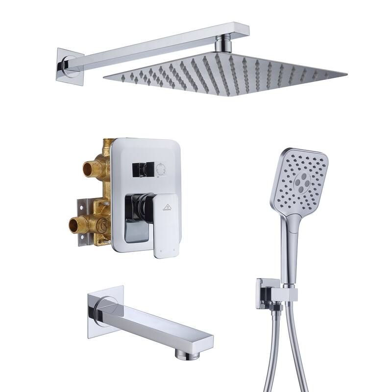 Wall-mounted rain shower faucet with pressure balanced valve