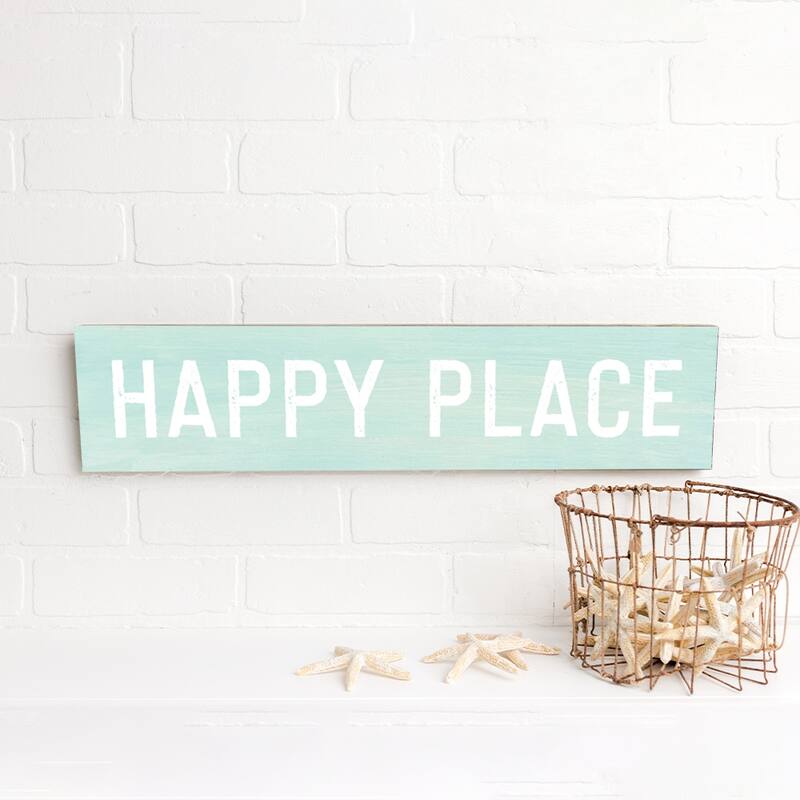 Happy Place Barnwood Sign - Multi-Color
