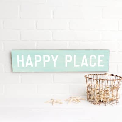 Happy Place Barnwood Sign - Multi-Color