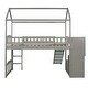 preview thumbnail 22 of 30, Twin Loft Bed with Two Drawers and Slide, House Bed with Slide