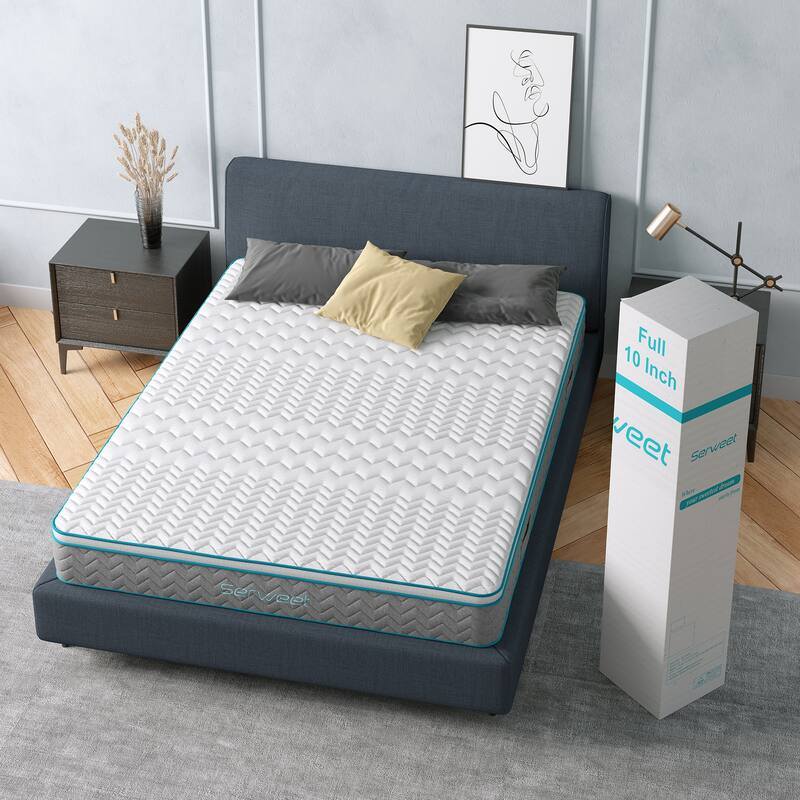 Serweet 12 Inch Bamboo Charcoal Memory Foam Hybrid Mattress