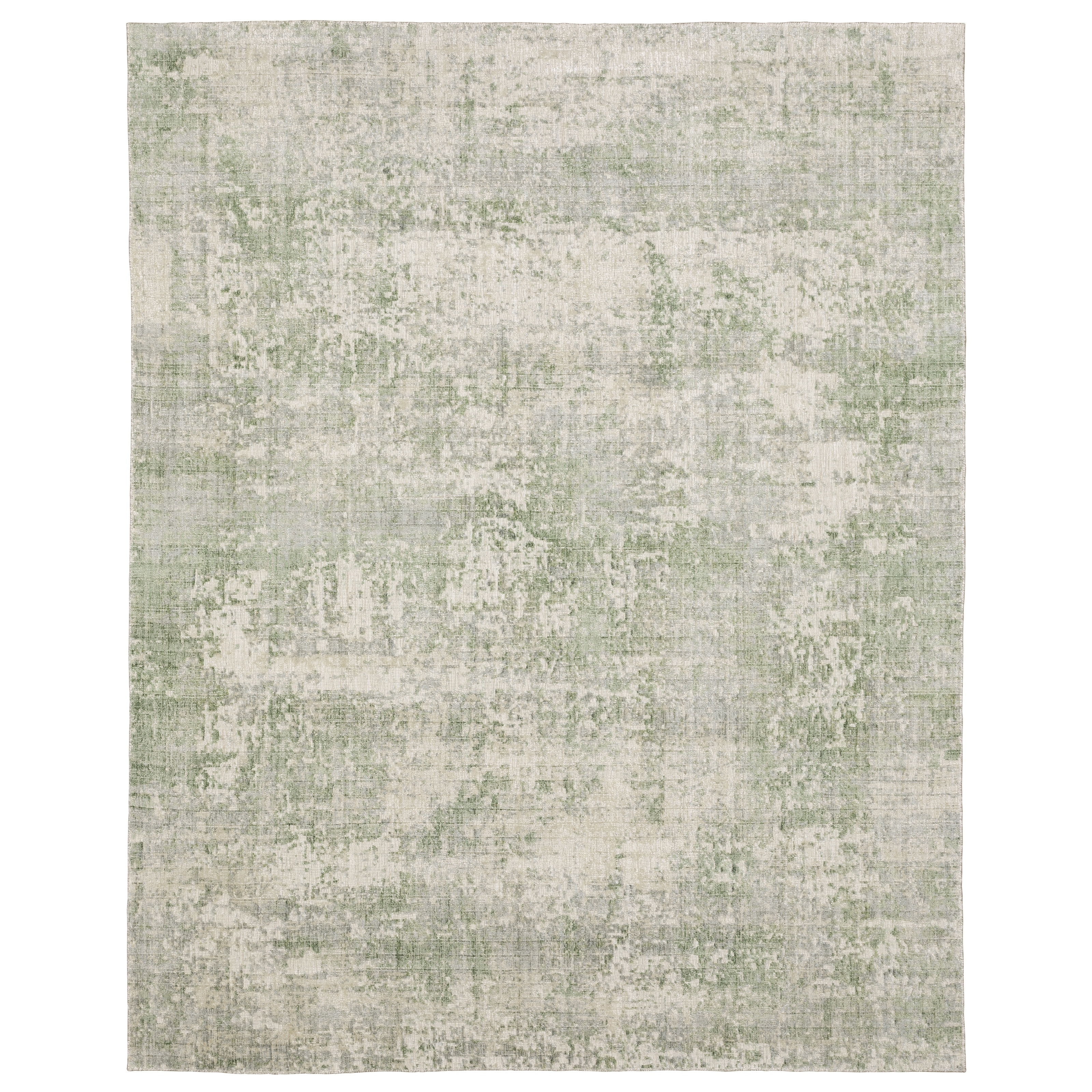 Somerset Textured Abstract Green/ Grey Hand-made Wood Blend Area Rug