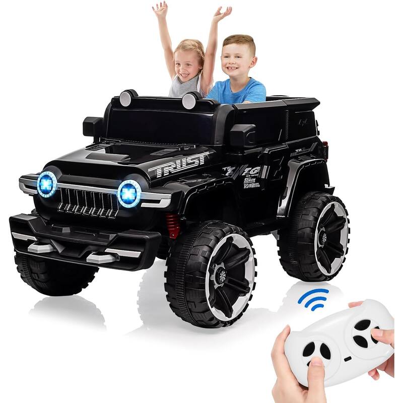 2 Seater Ride On Car with Remote Control, 4WD Off-Road Truck 12V Electric Battery Powered Ride On Toys