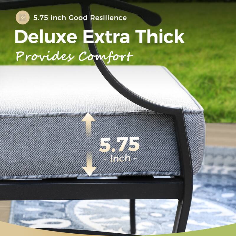 MAISON ARTS Outdoor Sofa Set 4/6-Piece Patio Conversation Set with 45'' Gas Fire Pit Table