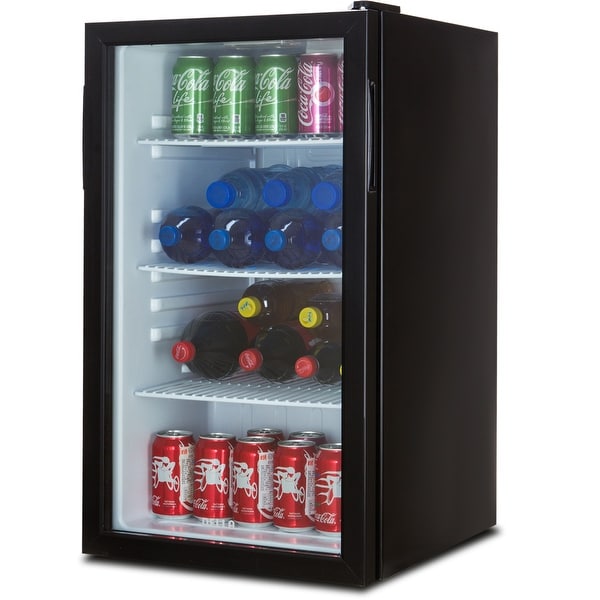 Della Beverage Refrigerator Cooler Compact Mini Bar Fridge Beer Della Beverage Refrigerator Cooler Compact Mini Bar Fridge Beer Soda Pop Reversible Glass Door Black