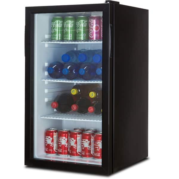 Della Beverage Refrigerator Cooler Compact Mini Bar Fridge Beer Soda Pop  Reversible Glass Door, Black - Bed Bath & Beyond - 16418087