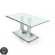 preview thumbnail 4 of 6, Furniture of America Maza 59-inch Silvertone Metal/Glass Dining Table Silver