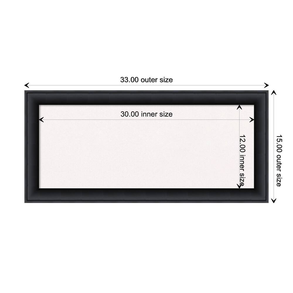 Nero Black Wood Framed White Corkboard Bulletin Board