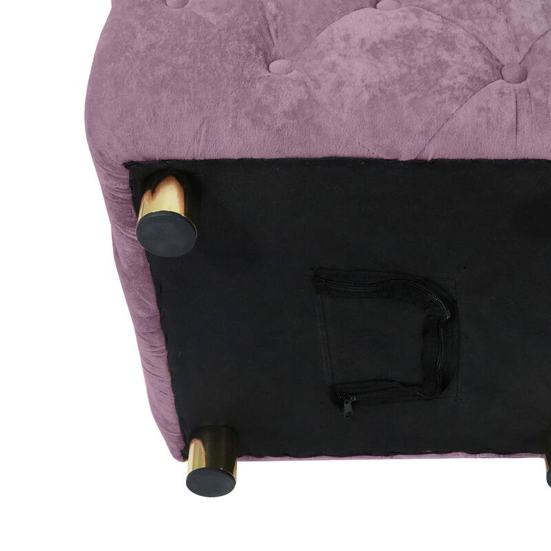 Modern Velvet Upholstered Square Tufted Ottoman by GDFStudio