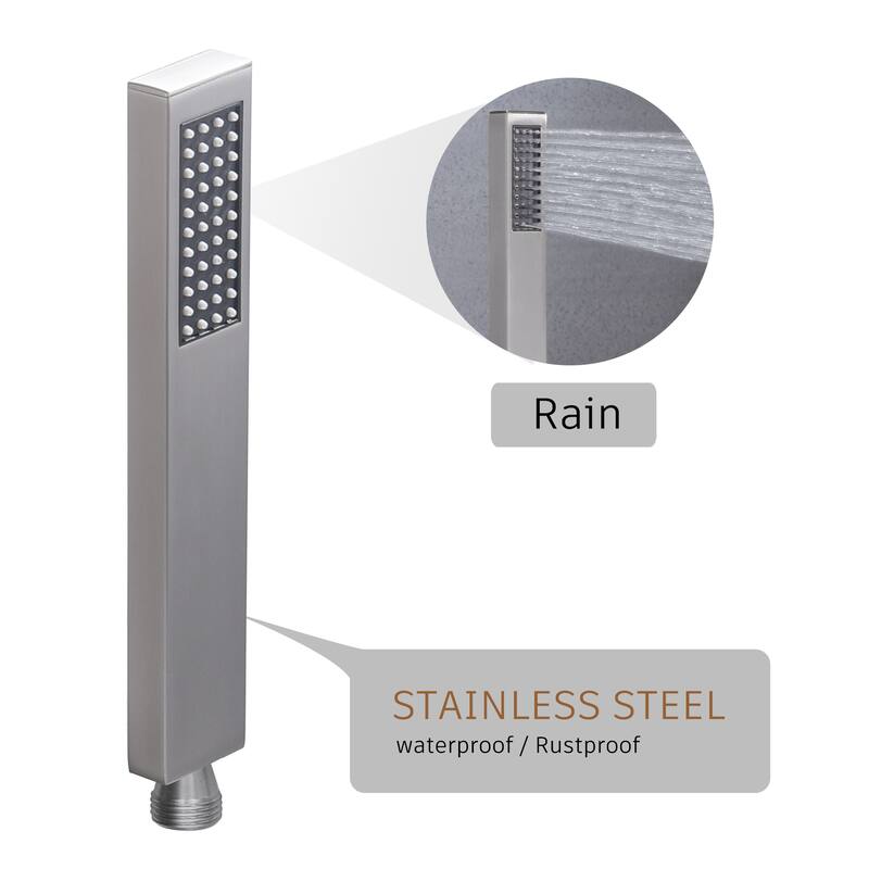 Thermostatic 12 in. Wall Mount Shower System with 6 Body Sprays