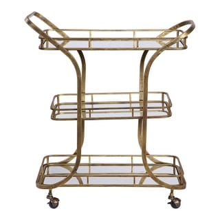 Uttermost Stassi 33" Wide 3 Shelf Iron Serving Cart with Casters