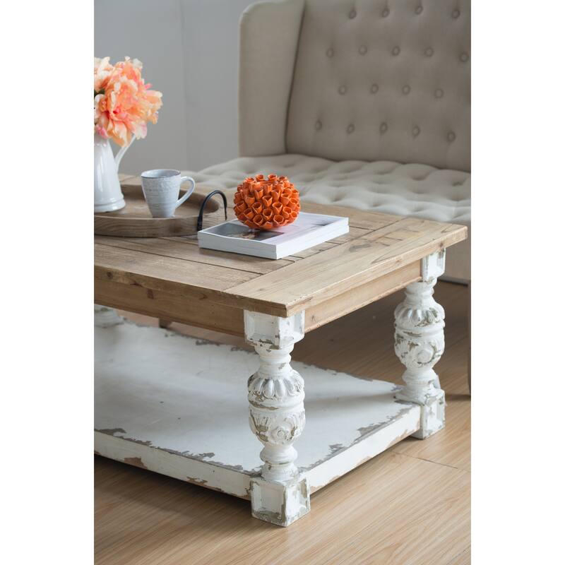 Rectangle Coffee Wooden Coffee Table, French Country Coffee Table