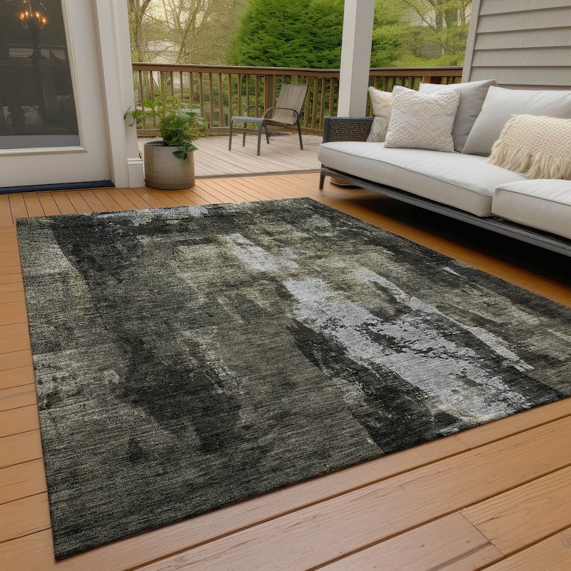 Machine Washable Indoor/ Outdoor Contemporary Chantille Rug