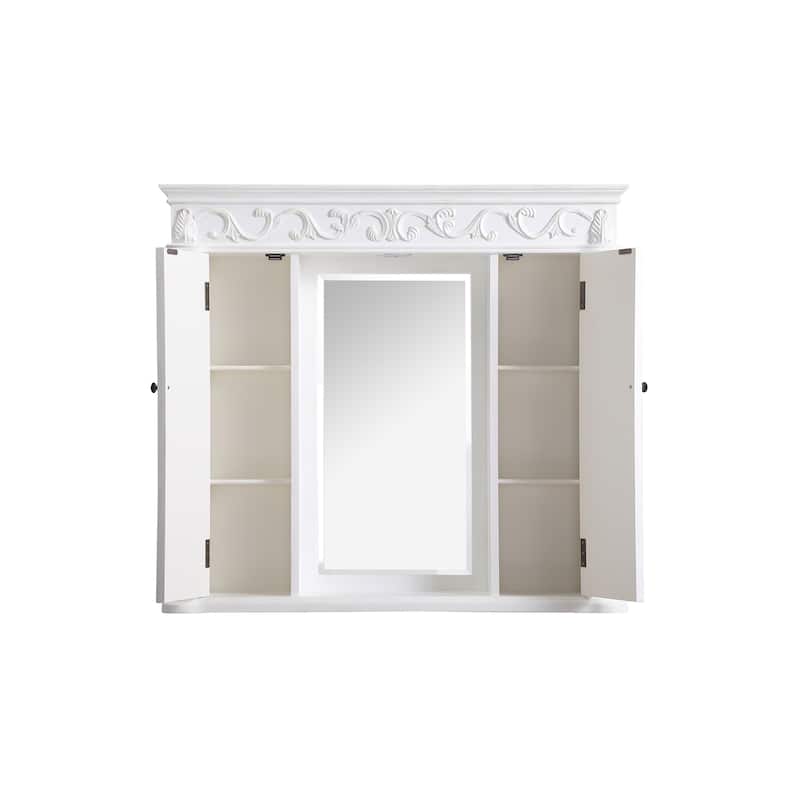 Roman 42" Antique White Medicine Cabinet