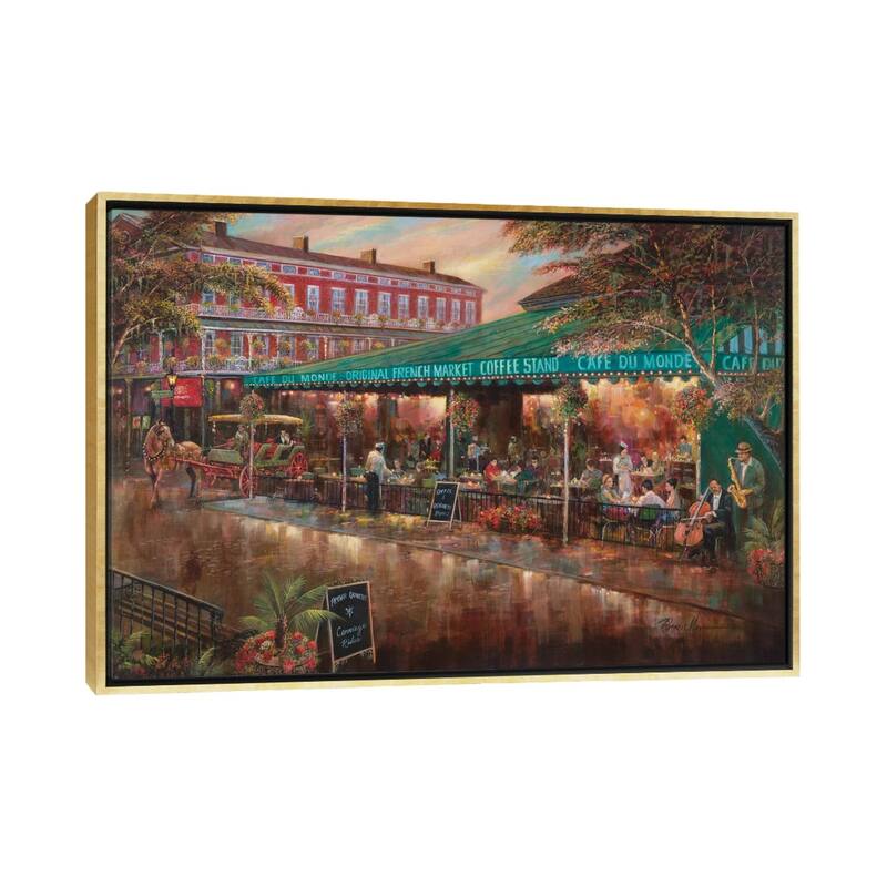 iCanvas "Cafe Du Monde" by Ruane Manning Framed Canvas Print - Gold - 32x48