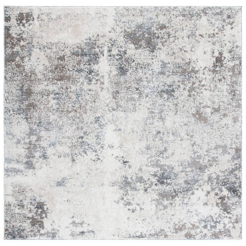 SAFAVIEH Aston Shahide Modern Abstract Rug - 6'7" Square - Ivory/Grey