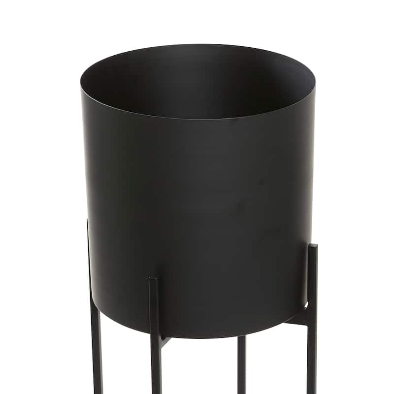 Black or Silver Modern Glam Contemporary Planter Stand (Set of 2) - S/2 24", 33"H