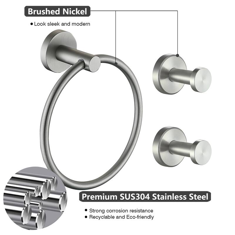 3-Piece Bath Hardware Set Towel Ring Towel Holder Set
