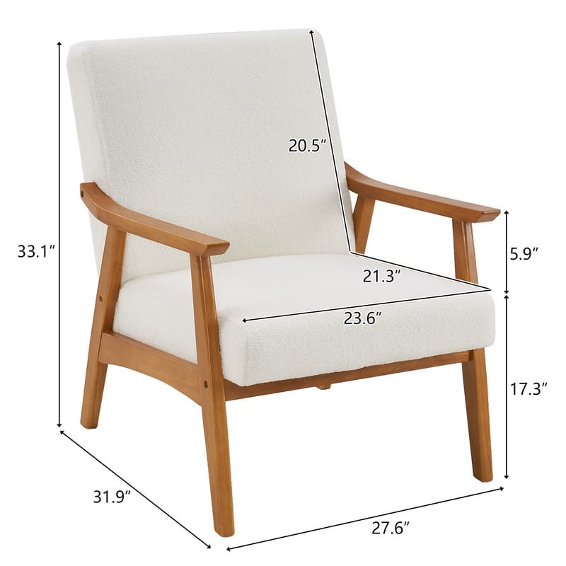 Home Comfort Mid Century Modern Wood Frame Accent Chair
