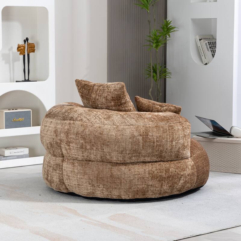Chenille Lazy Sofa with Pillows