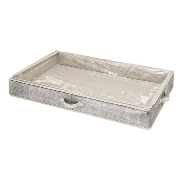 mDesign Fabric Under Bed Storage Organizer, Zippered Lid 36 X 21