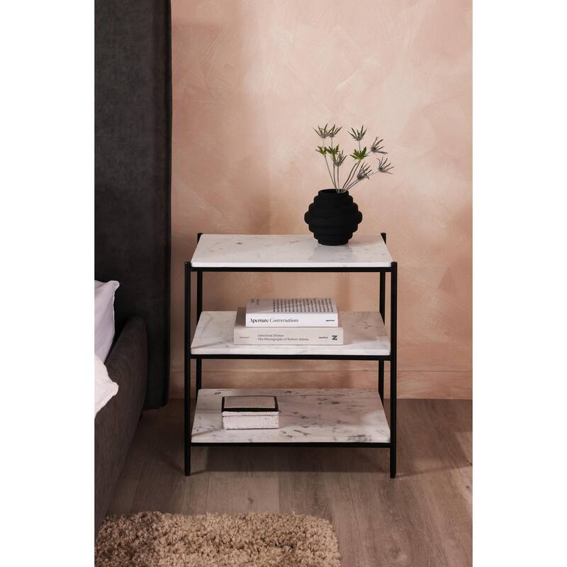 NADAAL STUDIOS Thomas, Nightstand With Marble Shelf