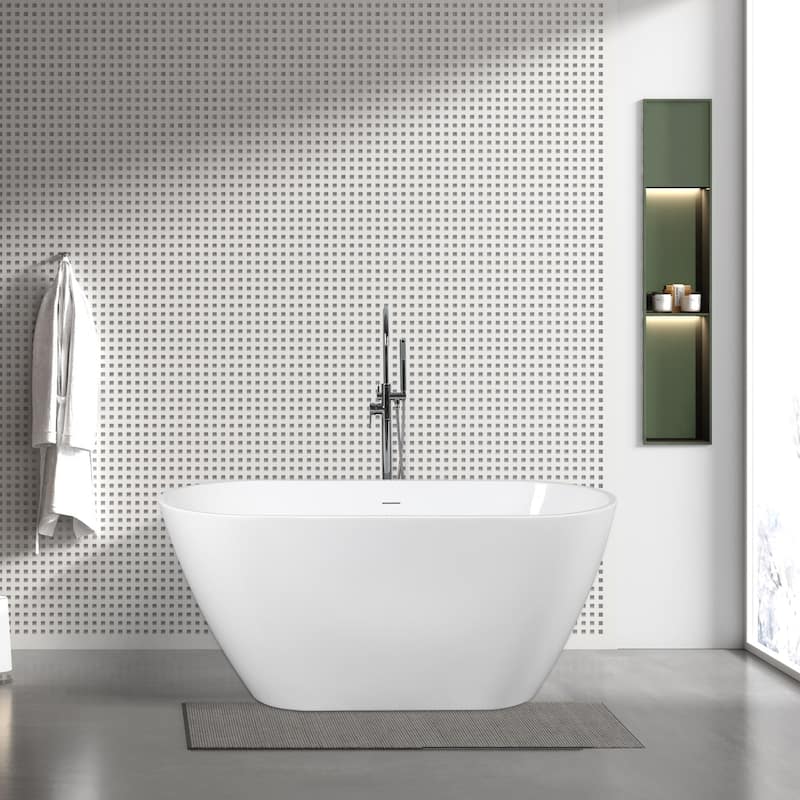 KBV 63'' x 29" Freestanding Soaking Acrylic Bathtub GTBT0015 - 63"
