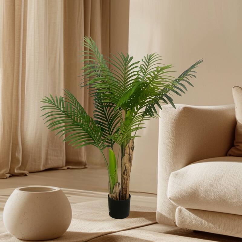 XBrand 47.2" Artificial Palm Tree - Realistic Faux Tropical Indoor Plant