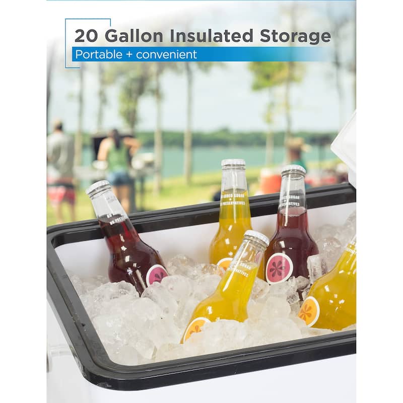 BLACK+DECKER, Mobile Cooler Cart, 2 Door Seal Lid, Bottle Opener with Catch Basin, Bottom Storage Tray - N/A