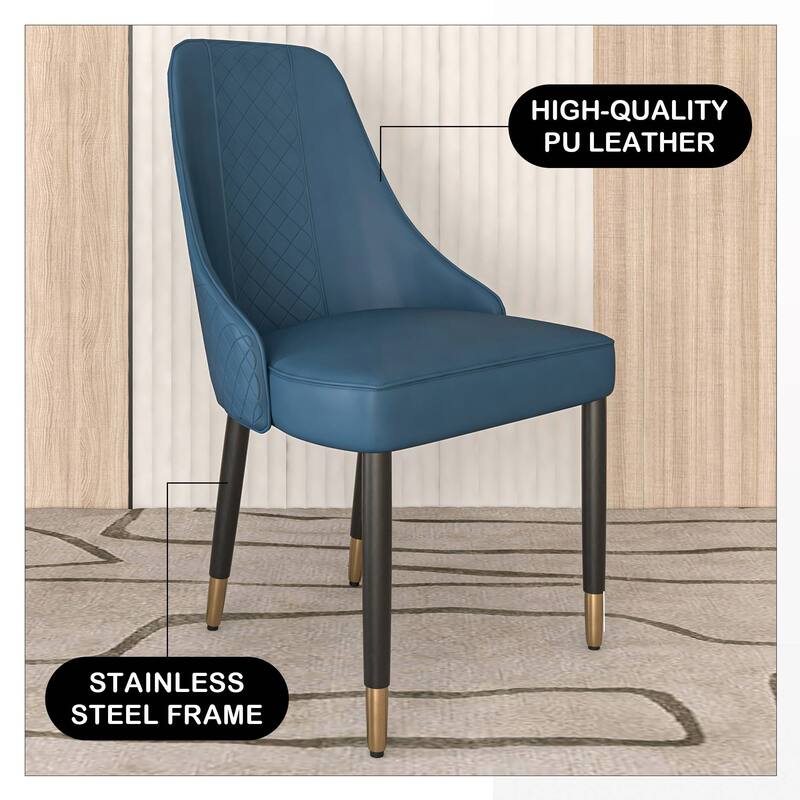 Allure Modern High-back Fabric or Leather Upholstered Accent Dining Chair with Solid Oak Wood Legs (Set of 4)