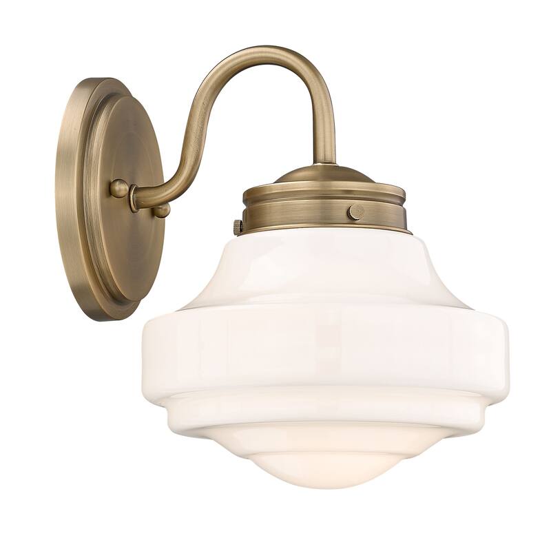 Ingalls 7.5" Wide 1-Light Wall Sconce with Vintage Milk Glass Shade