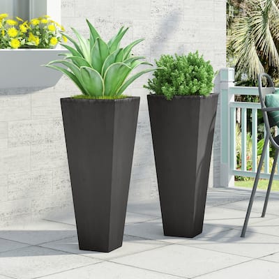 Ella Outdoor Cast Stone Outdoor Planters by Christopher Knight Home