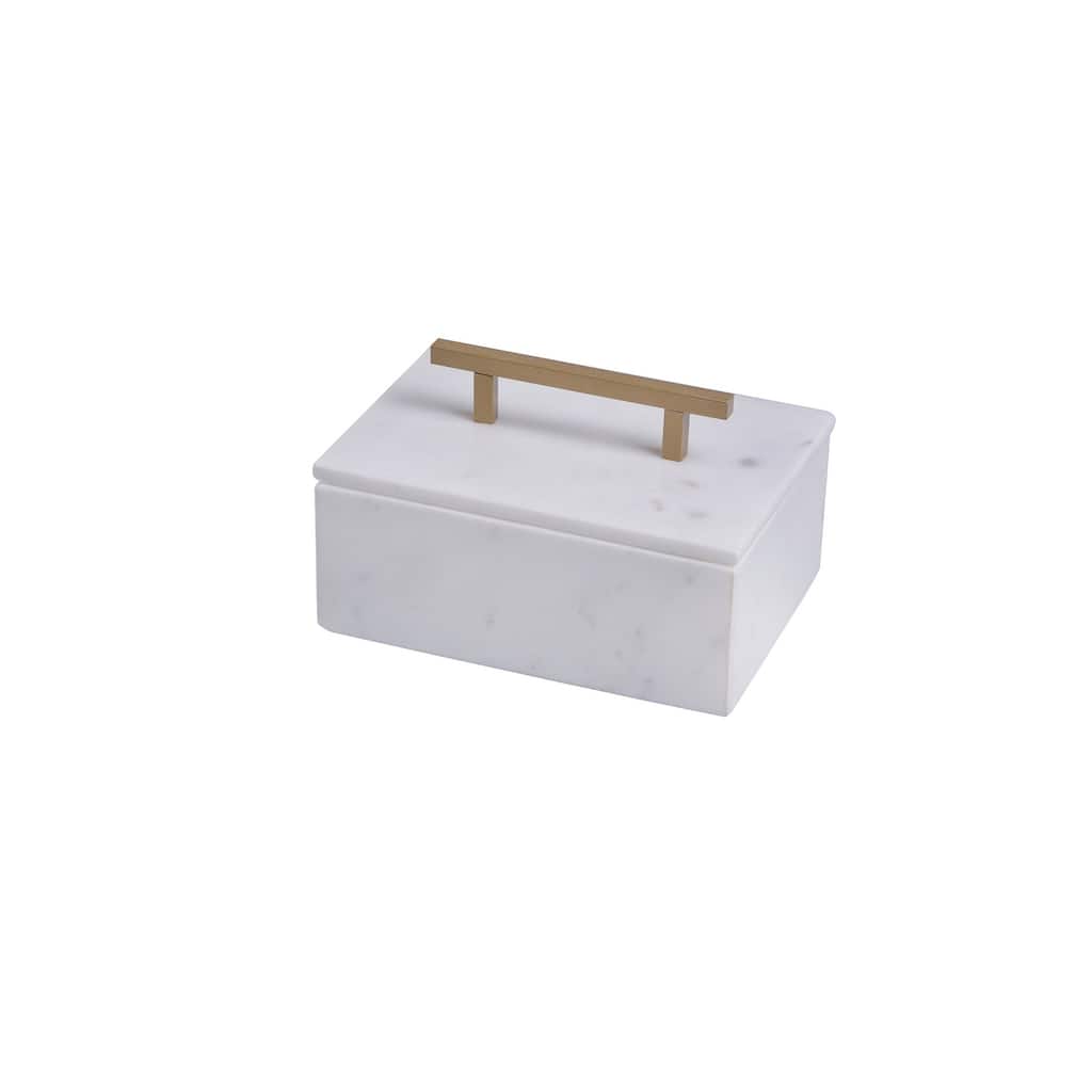 Sm. Marble Jewelry Box W/Handle - ST