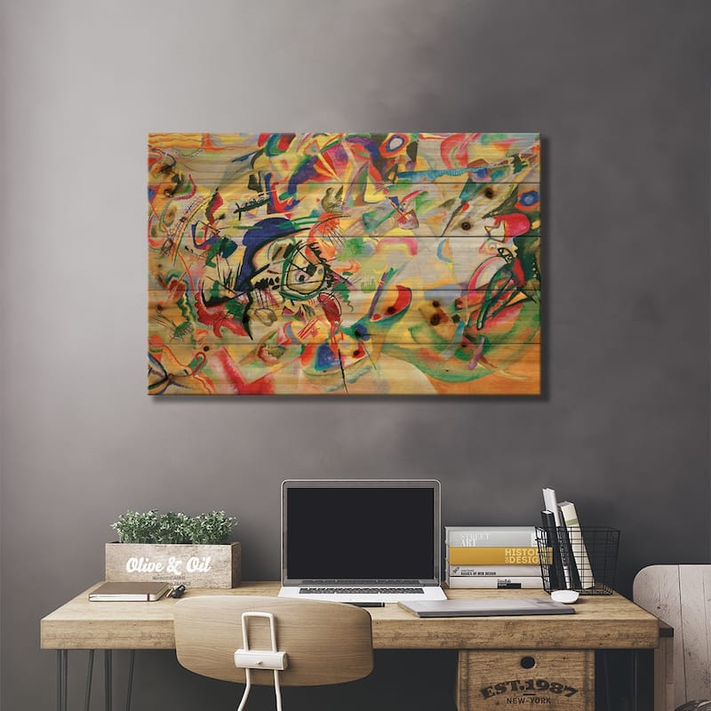 Composition VII Print On Wood by Wassily Kandinsky - Multi-Color