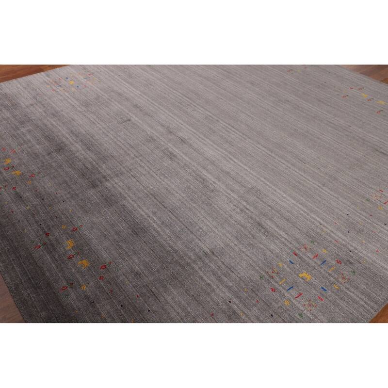 Gabbeh Oriental Square Area Rug Handmade Wool Carpet - 7'9" x 7'9"