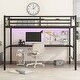 preview thumbnail 2 of 5, Modern Full XL Metal Loft Bed with Power Outlet and LED Lighted