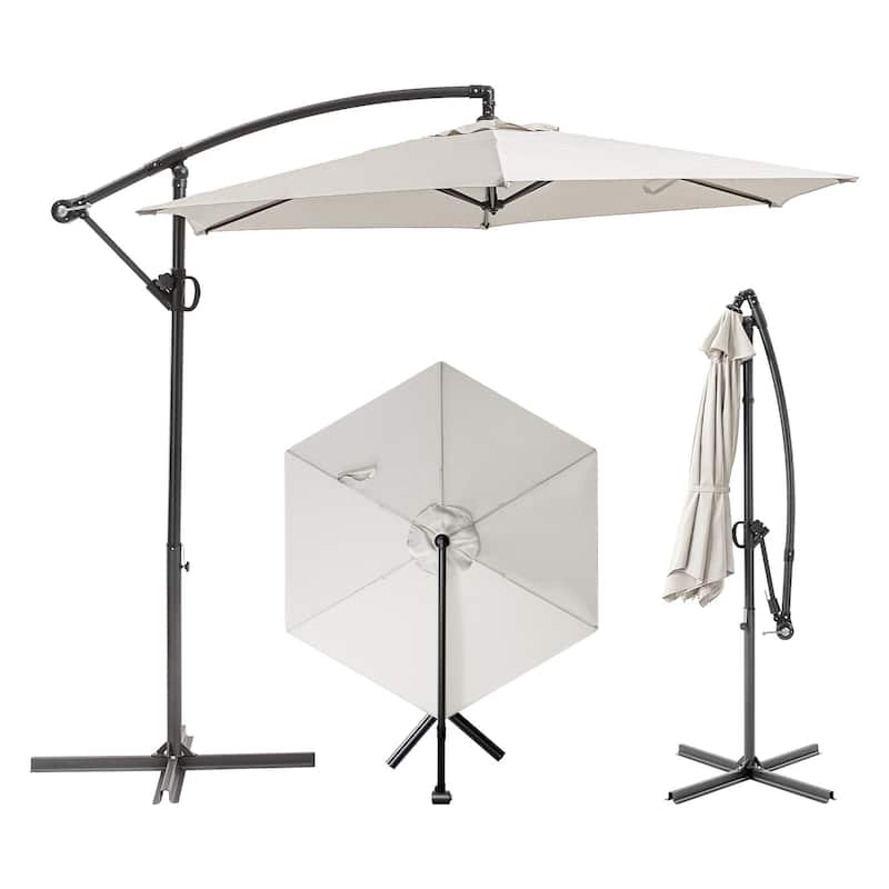 COSIEST 10ft Outdoor Offset Hanging Umbrella Patio Umbrella
