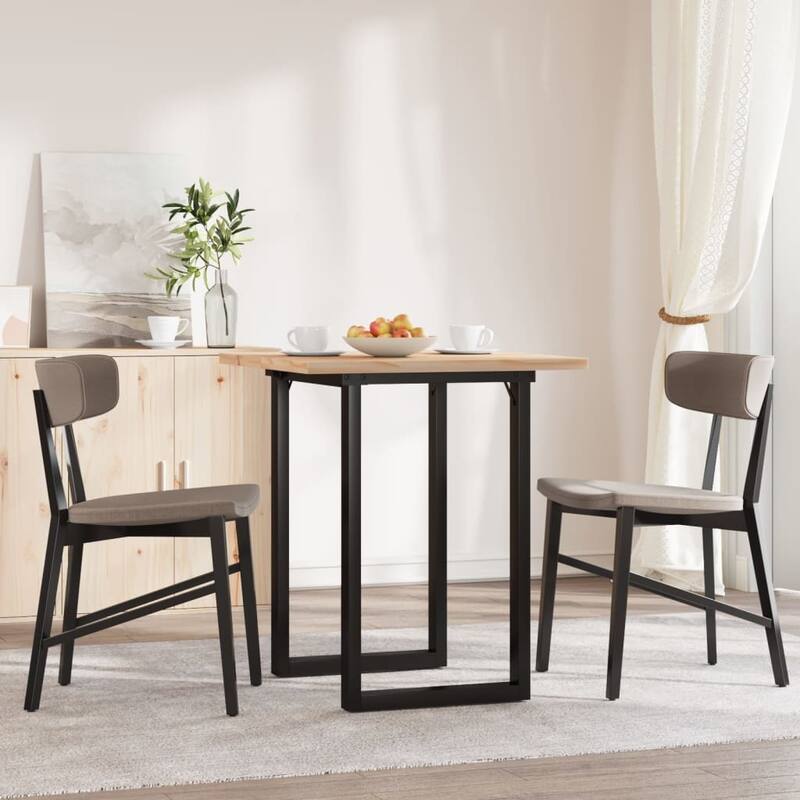 vidaXL Dining Table O-Frame Side Accent Coffee Table Solid Wood Pine and Steel