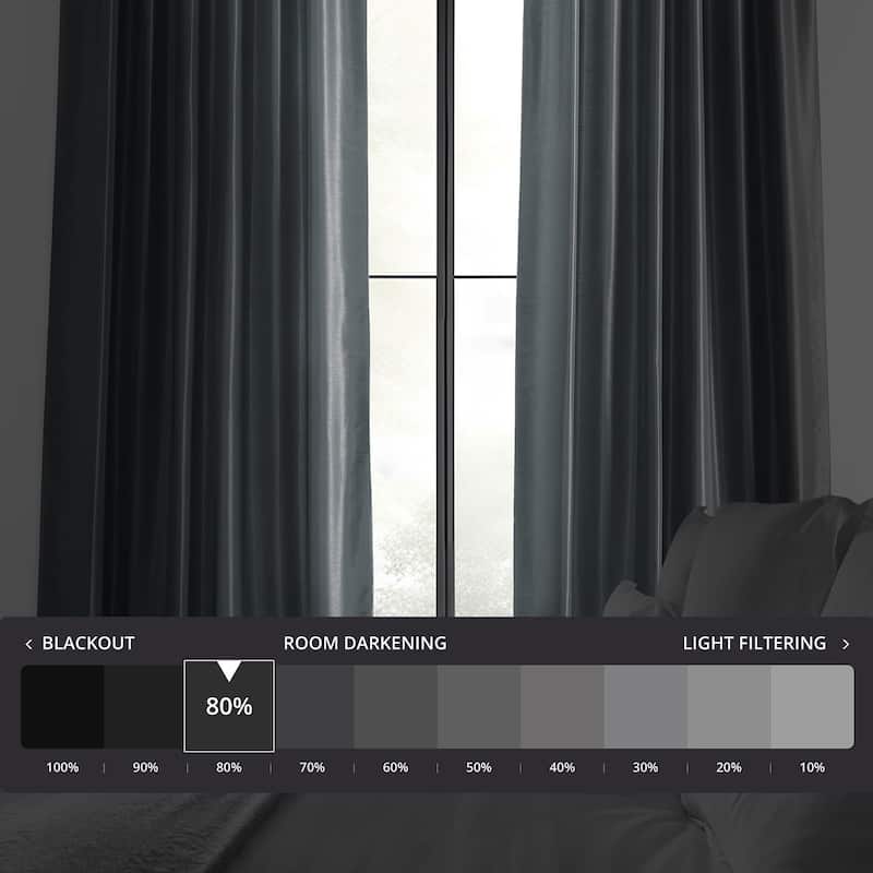 Exclusive Fabrics Vintage Textured Faux Dupioni Silk Room Darkening Curtains (1 Panel)
