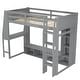preview thumbnail 21 of 24, Twin/Full Size Gaming Loft Bed with Desk, Multi-functional Teens Kids Bed Frame with Cabinets, LED Light and Clothes Rack