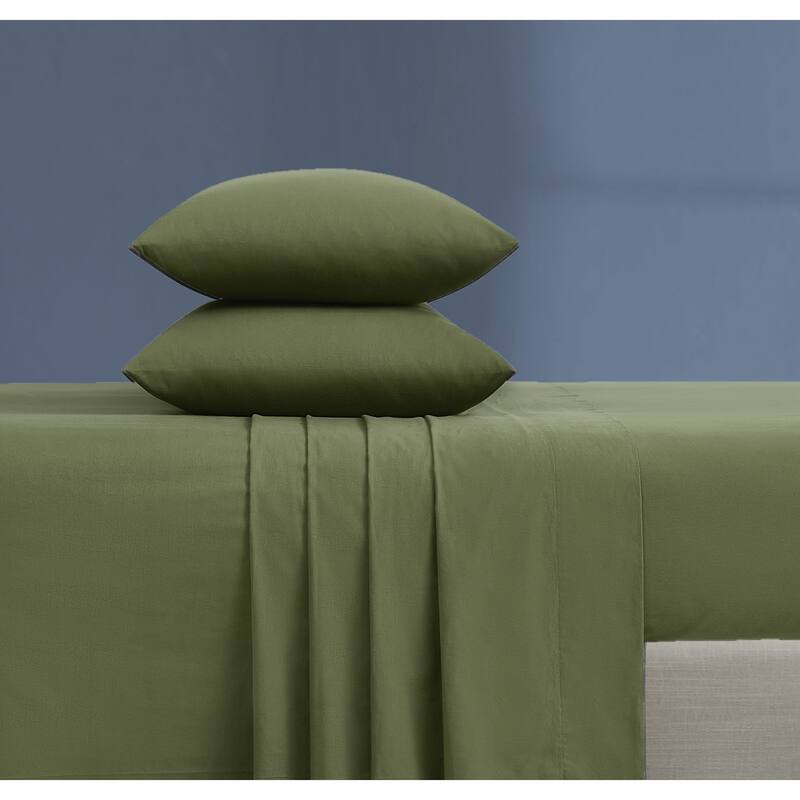 Brooklyn Loom Essential Cotton Sheet Set - King - Green
