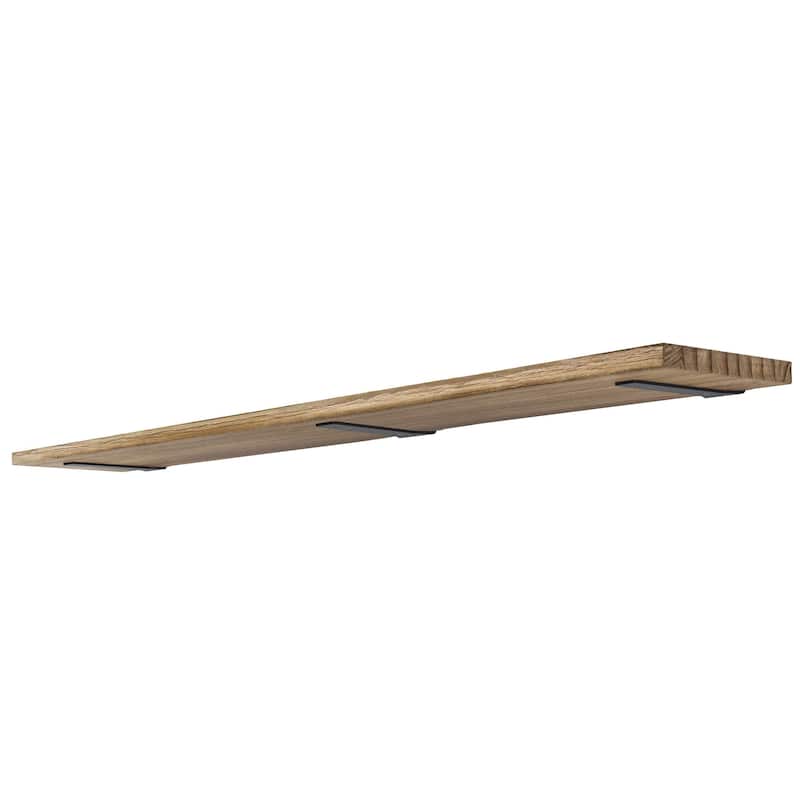 Wallniture PALM 48-60-72-84 inch Long, 9.25" Deep, 1.5" thick Floating Shelf Living Room, Office Shelf, Farmhouse, Burnt, 1 Pc