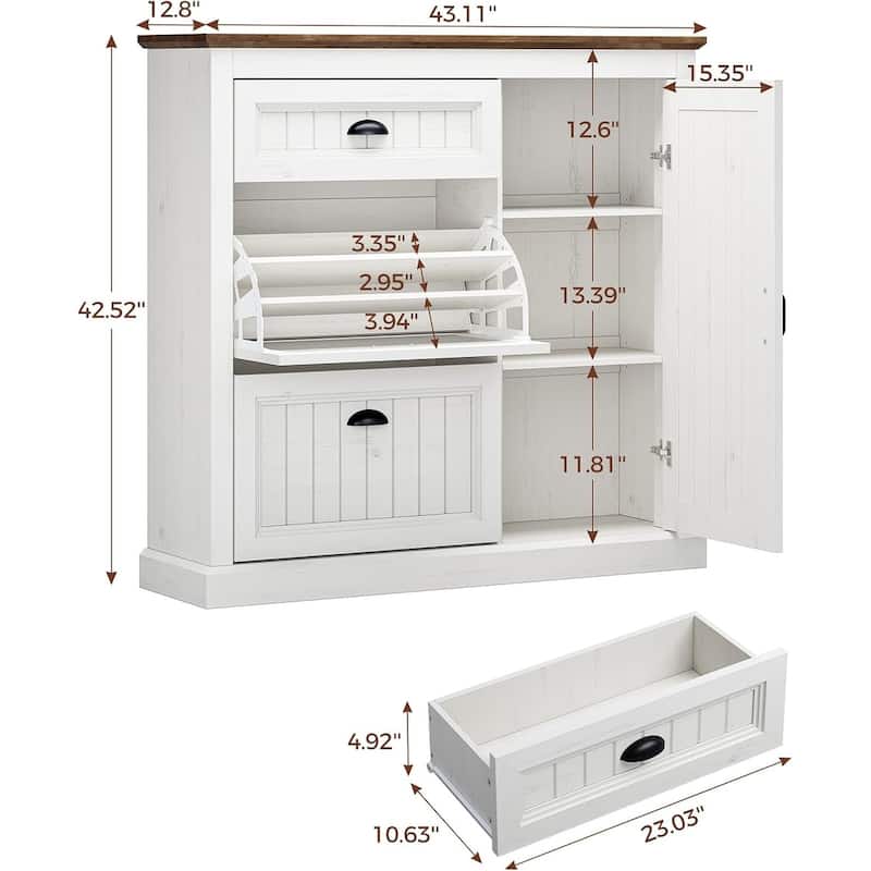 Shoe Storage Cabinet with Large Flip Drawers Shoe Rack Cabinet