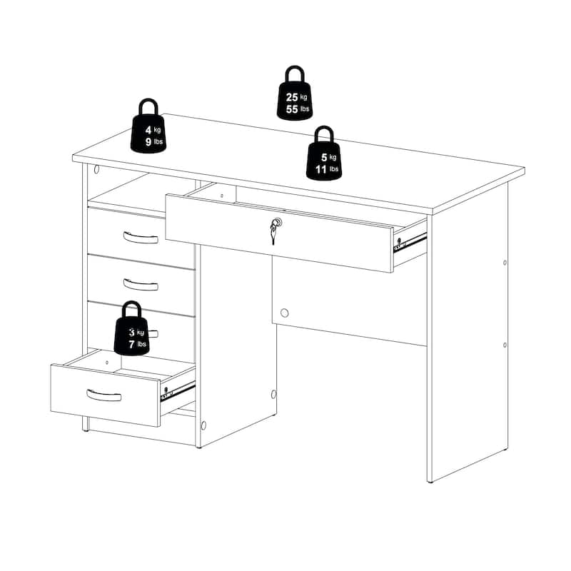 Porch & Den Skylar 5-drawer Desk