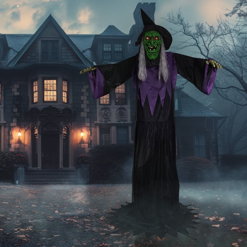 Huge Lighted and Animated Talking Witch Commercial Outdoor Halloween Decoration - 15'