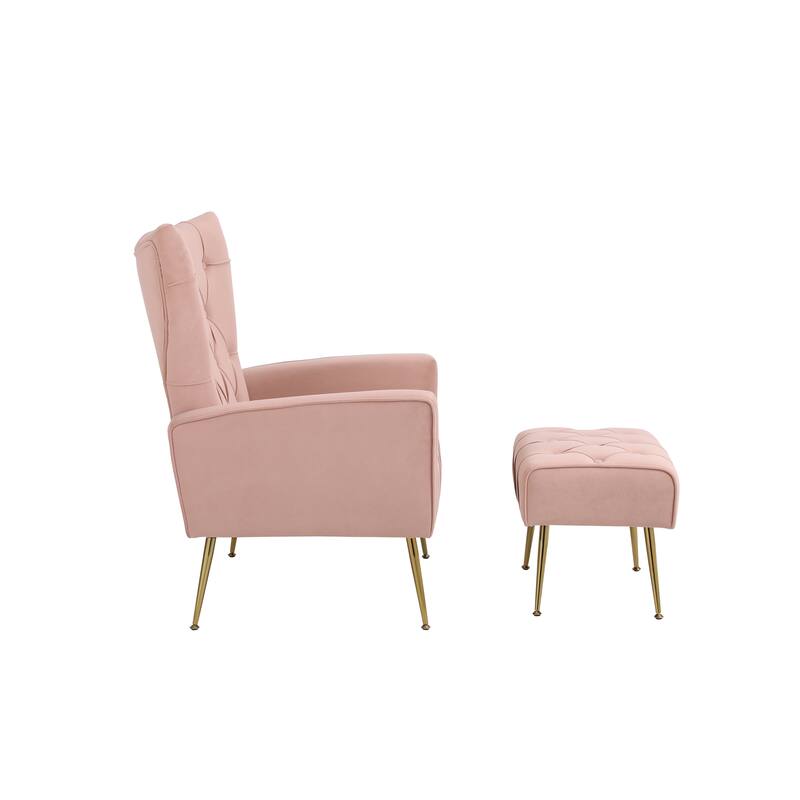 31.5" Velvet Button Tufted Arm Chair