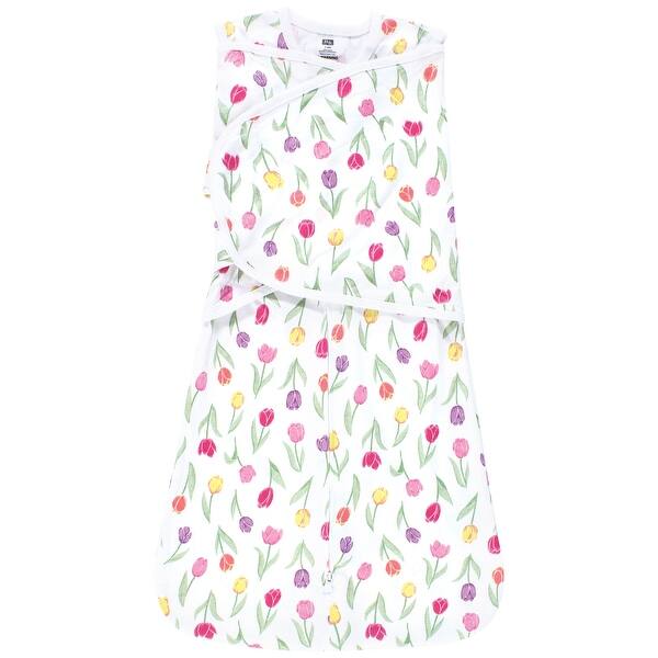 slide 1 of 1, Hudson Baby Infant Girl Convertible Swaddle Sleep Sack, Spring Tulips 3-9 Months - Spring Tulips