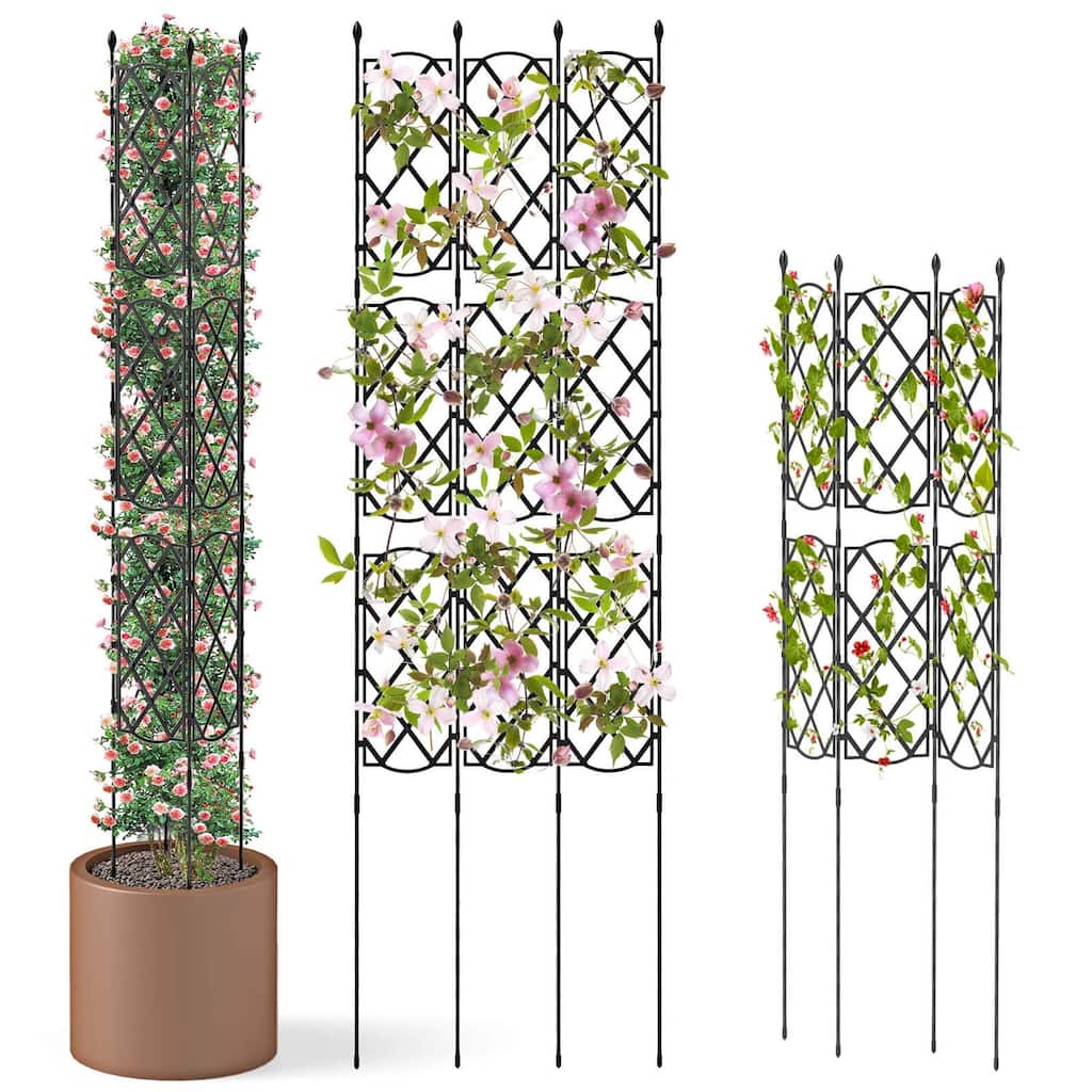 Costway 1/2 PCS 58" x 73" Garden Trellis for Climbing Plants Rustproof