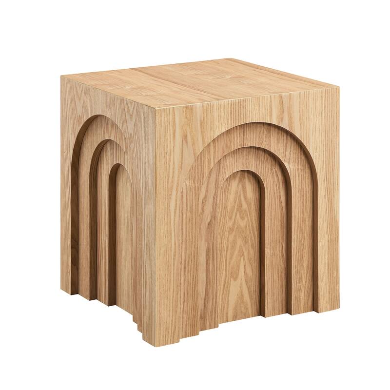 15.74'' Square Coffee Table Accent Table Bedside Table, Natural End Table Nightstand Sofa Table Side Table